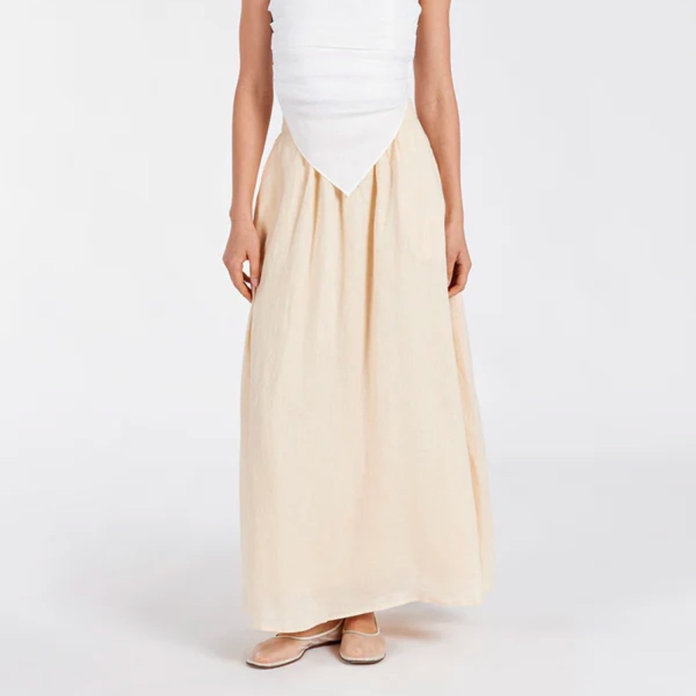 Elegant Cream Maxi Skirt